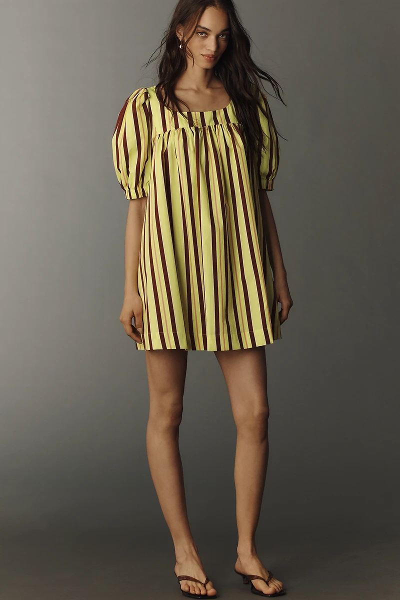 Maeve Cotton Puff-Sleeve Mini Dress