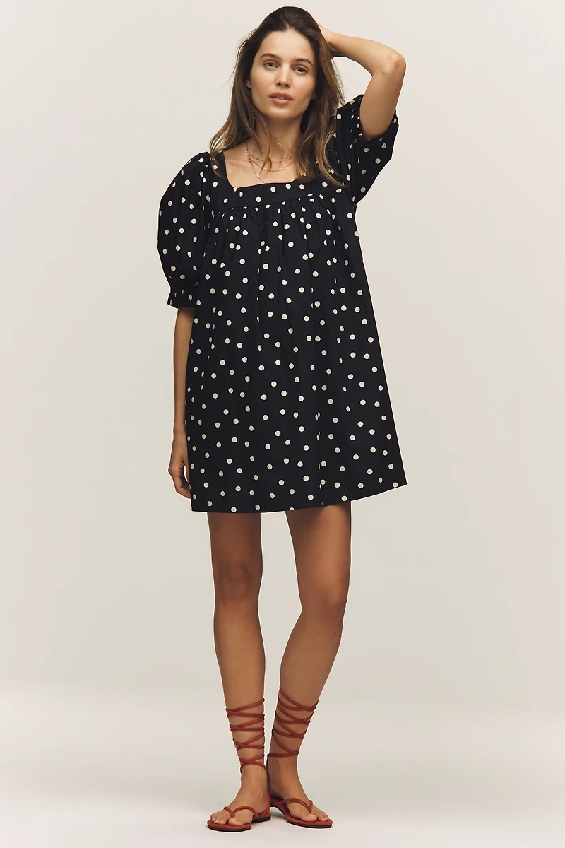 Maeve Cotton Puff-Sleeve Mini Dress