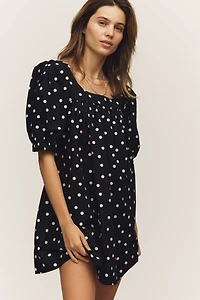 Maeve Cotton Puff-Sleeve Mini Dress