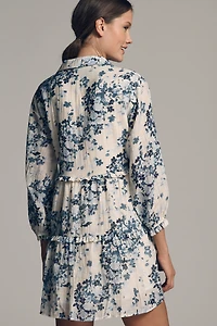 The Bettina Tiered Mini Shirt Dress by Maeve