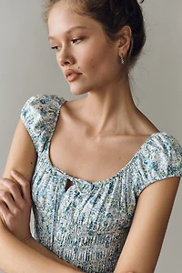 By Anthropologie Cotton Smocked Mini Dress