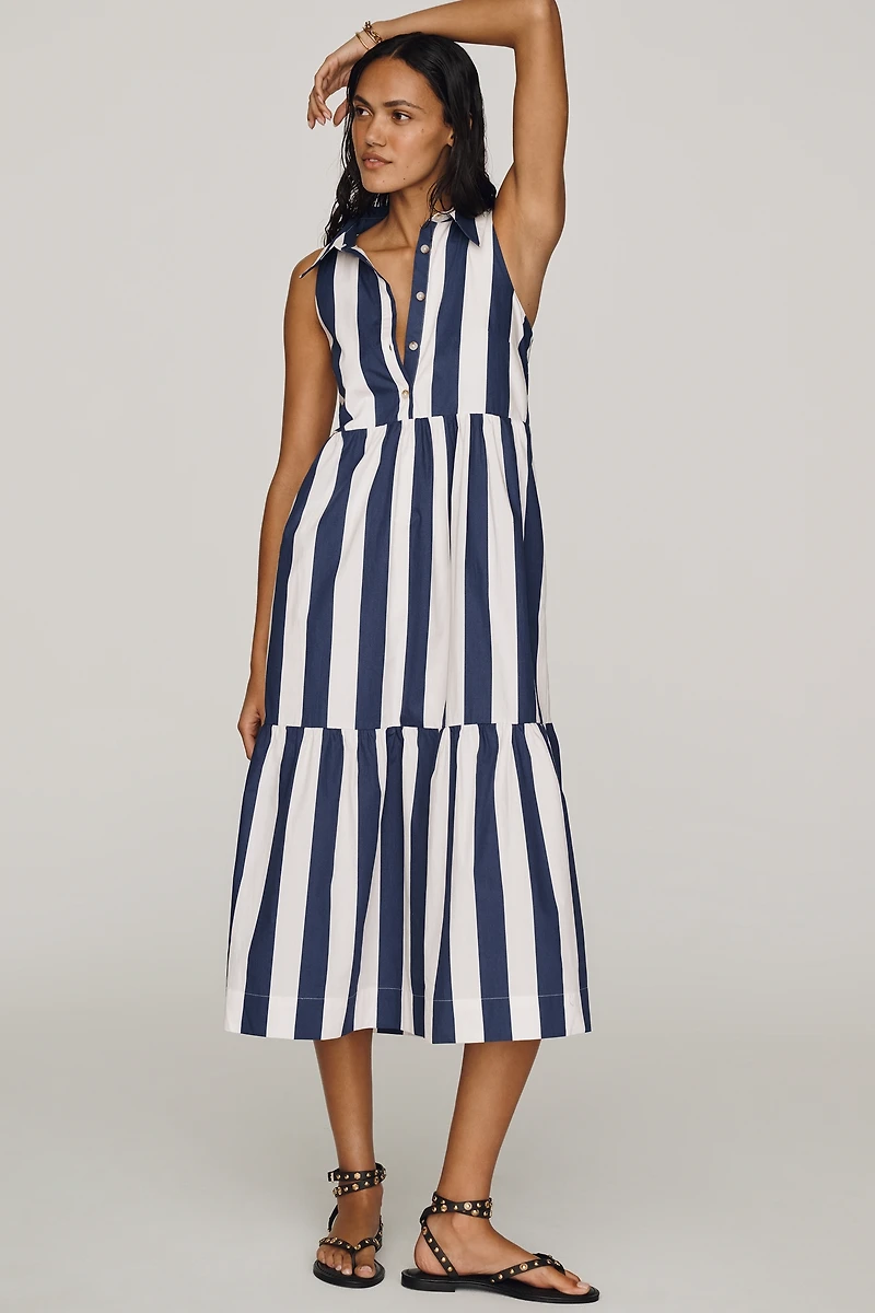Maeve Bettina Sleeveless Tiered Shirt Dress