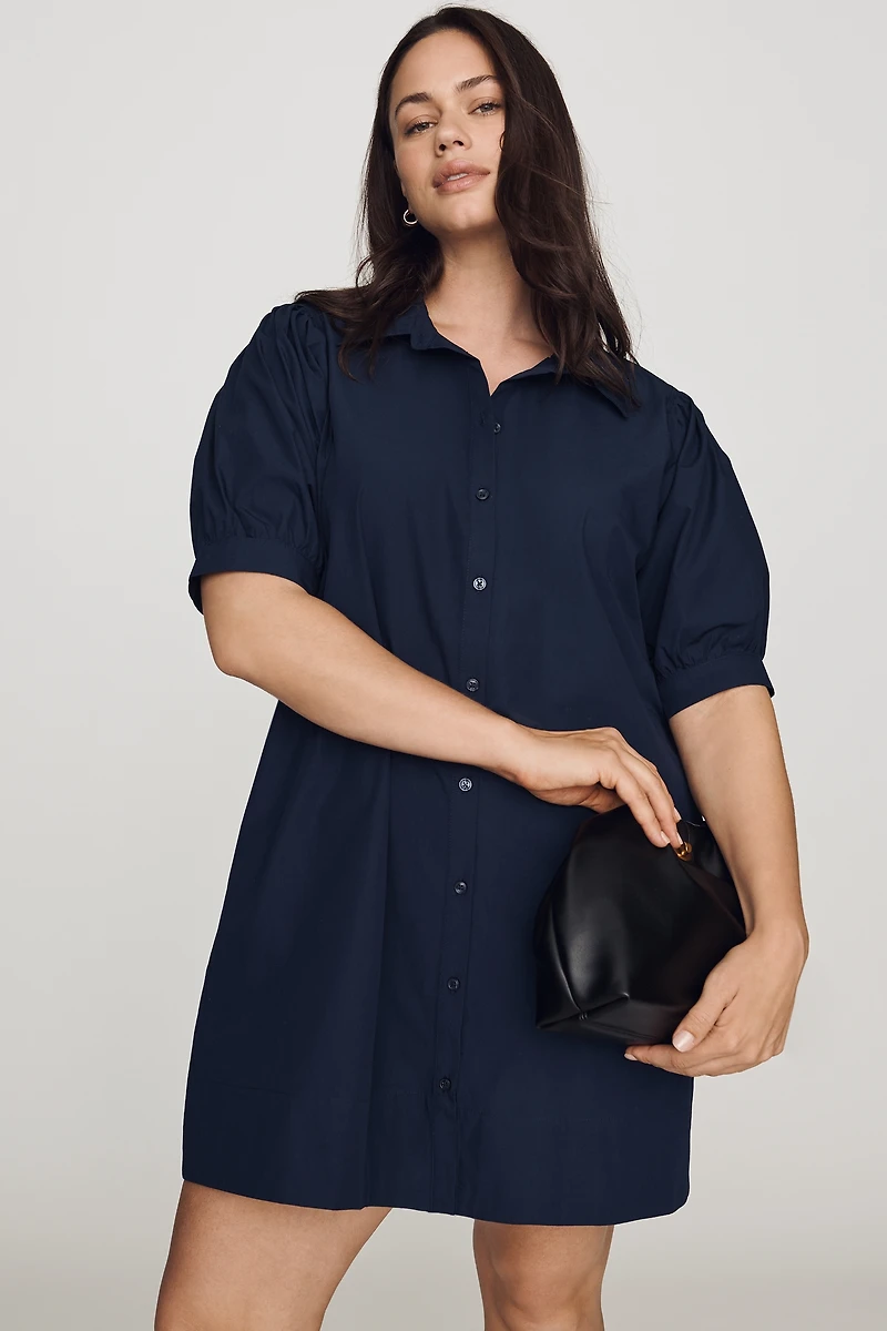 Maeve Cotton Puff-Sleeve Shirtdress