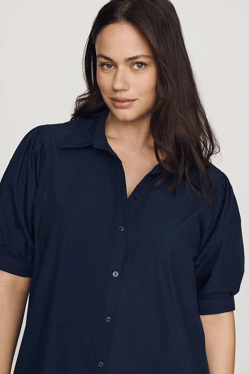 Maeve Cotton Puff-Sleeve Shirtdress