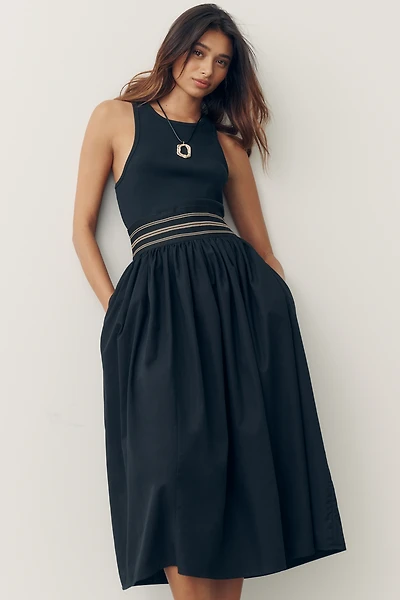 By Anthropologie Banded Twofer Midi Dress