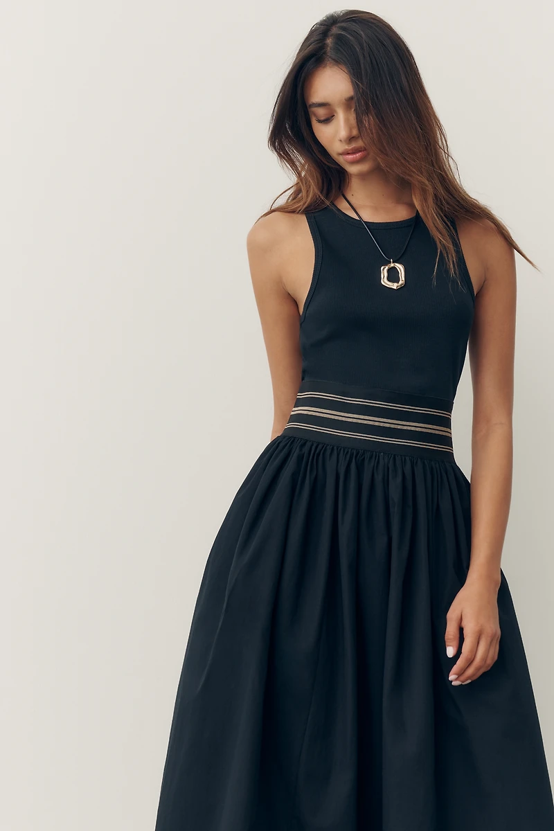 By Anthropologie Banded Twofer Midi Dress