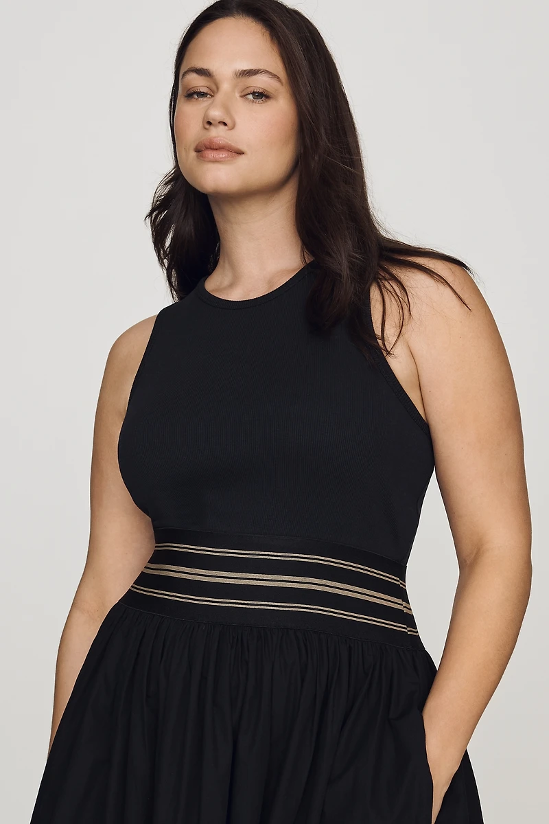 By Anthropologie Banded Twofer Midi Dress