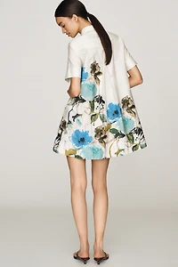 by Anthropologie Pollie 100% Cotton Swing Dress Leigh Viner