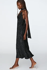 Maeve Clara Scarf-Neck Jacquard Midi Dress