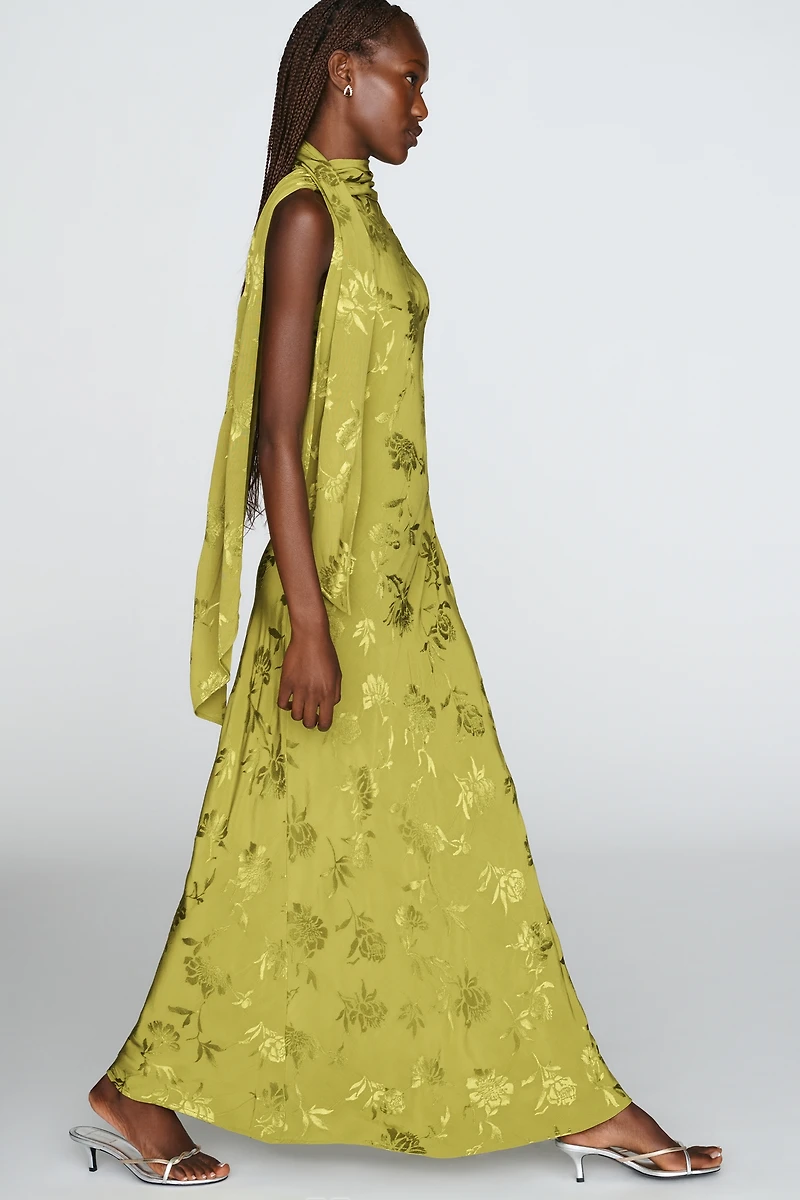 By Anthropologie Jacquard Halter Midi Dress