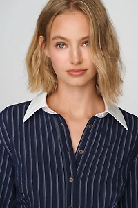 Maeve Long Sleeve Slim Mini Shirtdress