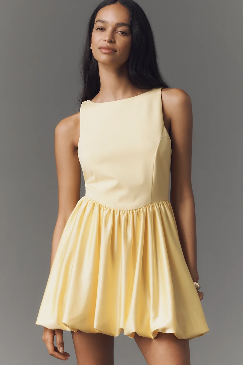 Maeve Boat-Neck Bubble Mini Dress