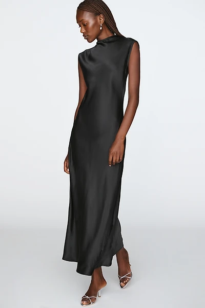 Maeve Charlette Mock-Neck Midi Slip Dress
