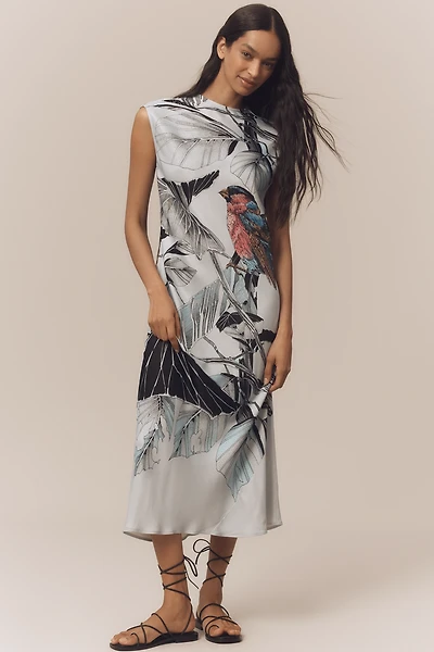 Maeve Mock-Neck Midi Slip Dress