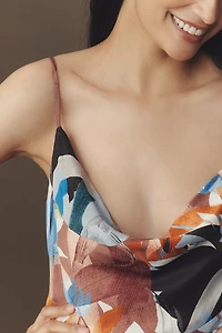 By Anthropologie Cowl-Neck Midi Slip Dress