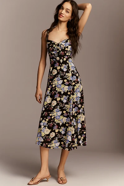 Maeve Sweetheart Printed Midi Dress