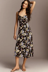 Maeve Sweetheart Printed Midi Dress