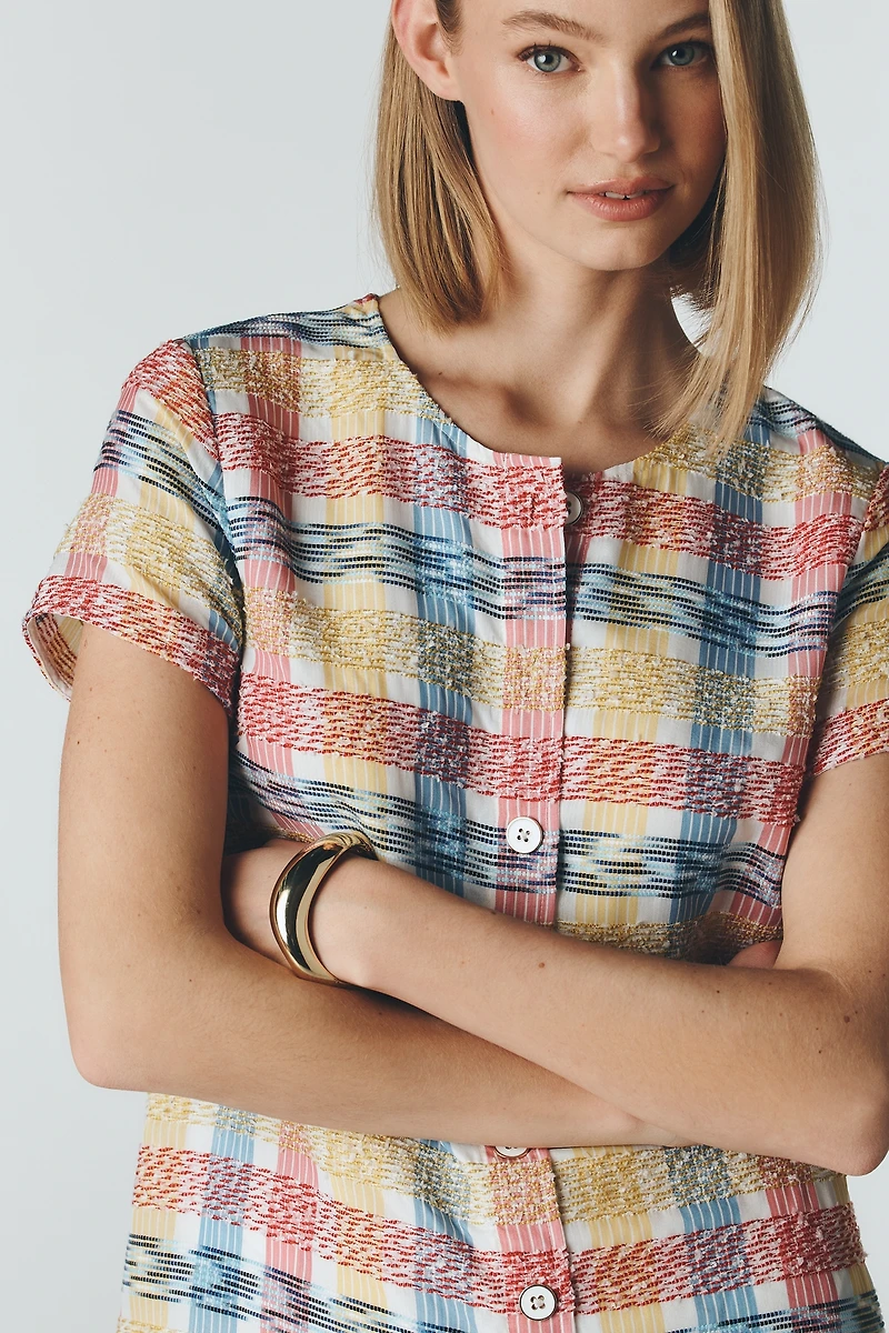 Maeve Gingham Buttondown Shift Dress