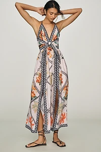 By Anthropologie Scarf Print Midi Dress