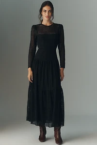 Maude Adeline Long-Sleeve A-Line Maxi Dress
