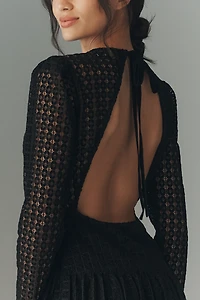 Maude Adeline Long-Sleeve A-Line Maxi Dress