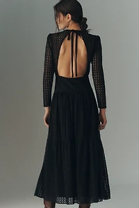 Maude Adeline Long-Sleeve A-Line Maxi Dress