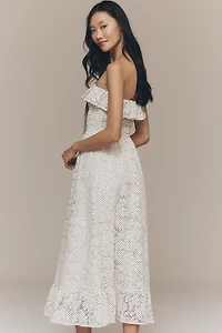 Maude Club Pippa Strapless Smocked Maxi Dress