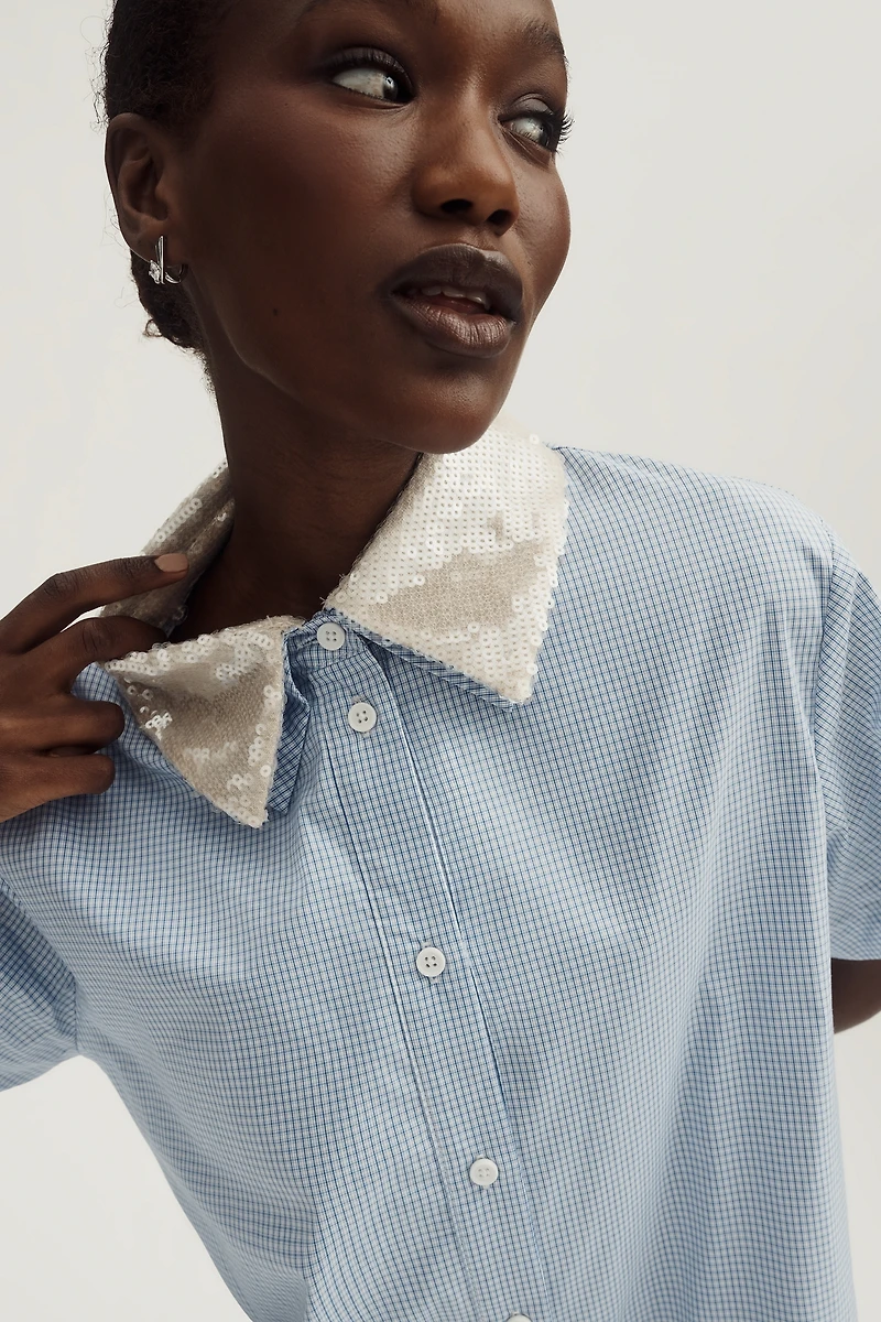 Maude Club Dalton Pleated Mini Shirtdress
