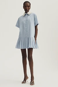 Maude Club Dalton Pleated Mini Shirtdress