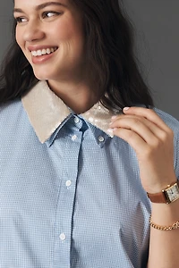 Maude Dalton Pleated Mini Shirt Dress