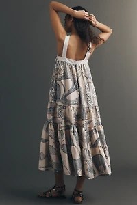 Maude Bobbi Halter Bow Maxi Dress