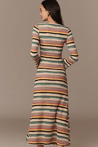 Maude Priscilla Long-Sleeve Scoop Midi Dress