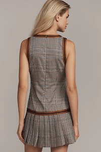 Find Me Now Glastonbury Vest Pleated Mini Dress