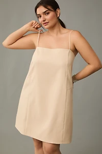 @heynasreen x Mare Linen Blend Square-Neck A-Line Mini Dress