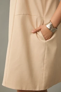 @heynasreen x Mare Linen Blend Square-Neck A-Line Mini Dress