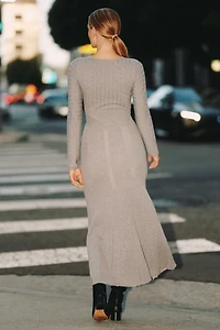Mare Long-Sleeve Slim Sweater Maxi Dress