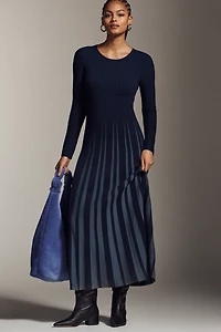 Mare Long-Sleeve Slim Sweater Maxi Dress