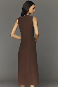 Mare Sleeveless Linen Blend Wrap Midi Dress