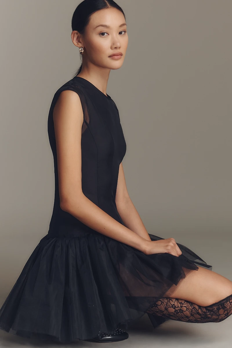 Mare Tulle Drop-Waist Slip Dress