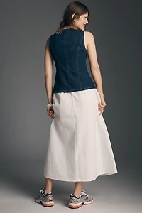 Mare Twofer Denim Vest Maxi Dress