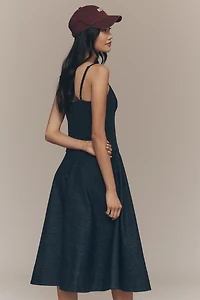 Mare Knit Denim Twofer Midi Dress