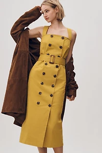 Mare Belted Utility Midi Trench Dress