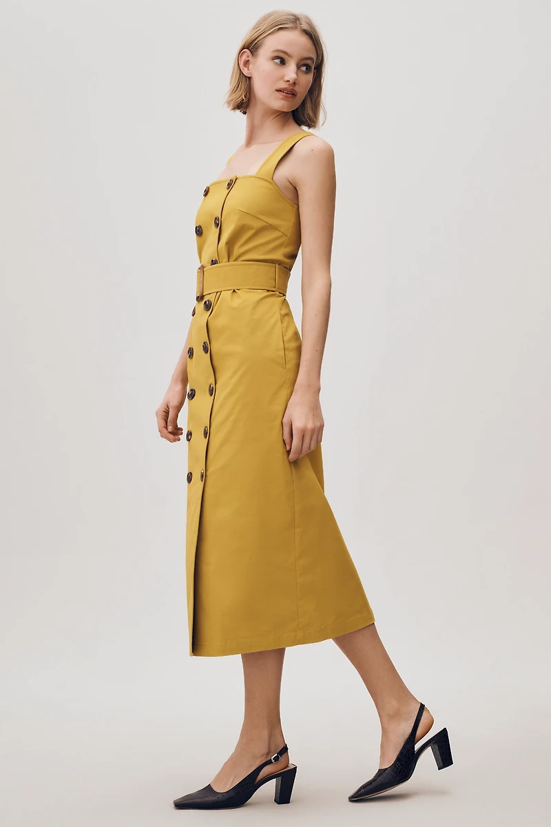 Mare Belted Utility Midi Trench Dress