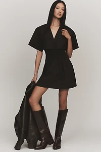 Mare Utility Short-Sleeve Mini Shirt Dress