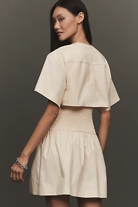 Mare Utility Short-Sleeve Mini Shirt Dress