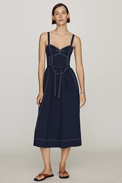 Mare Cotton Seamed Midi Dress
