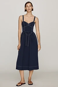 Mare Cotton Seamed Midi Dress