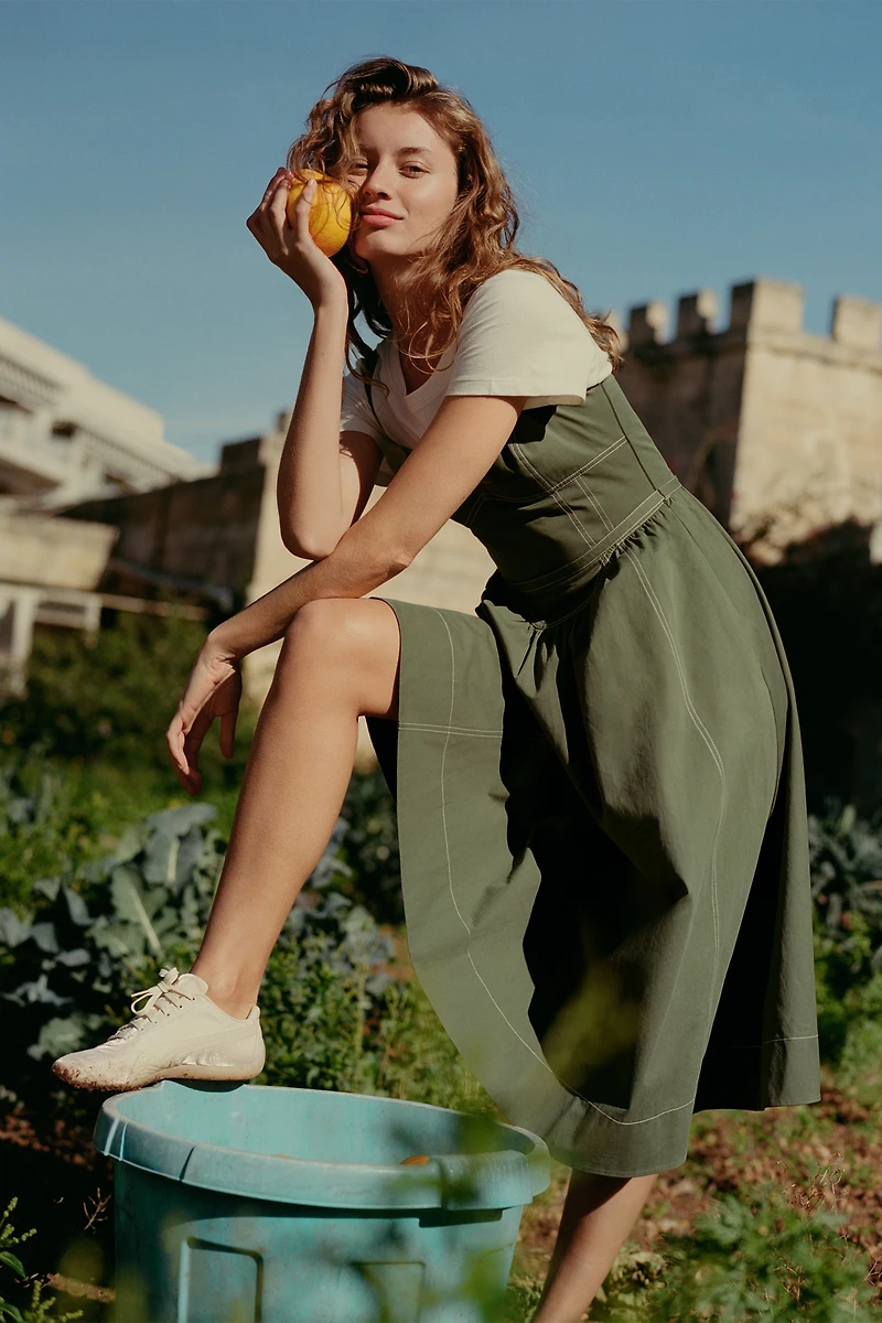 Mare Cotton Seamed Midi Dress