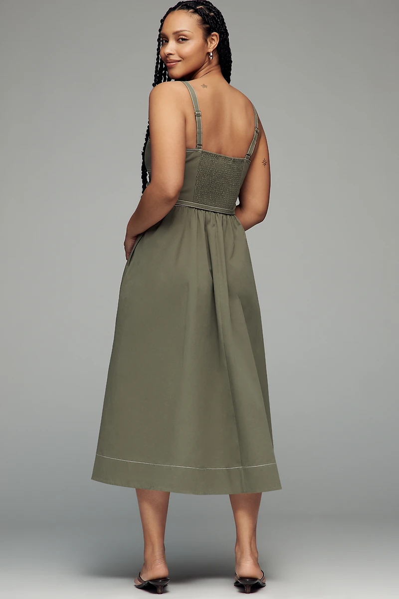 Mare Cotton Seamed Midi Dress