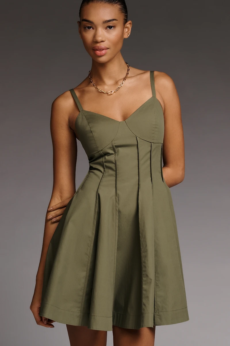 Mare Cotton V-Neck Corset Mini Dress